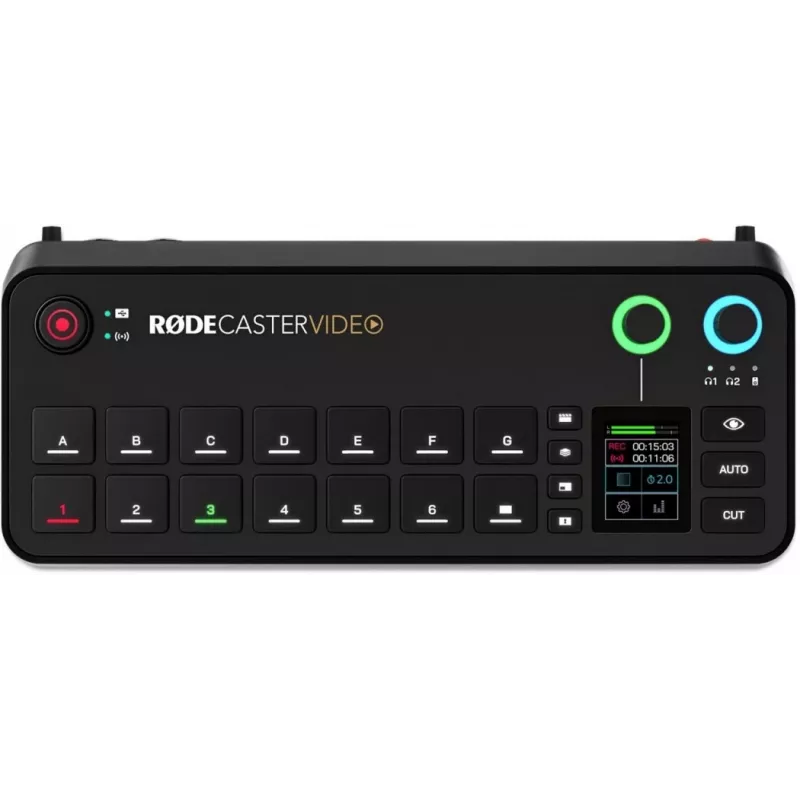 Rode RØDECaster Video consola de produção de vídeo e áudio, até 6 fontes de vídeo, dois pré-amplificadores, dois recetores sem fios internos