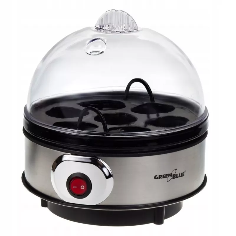 Cozedor de ovos GreenBlue GB572, cozedor elétrico a vapor, 400 W, capacidade 7 ovos, prateado, dureza ajustável