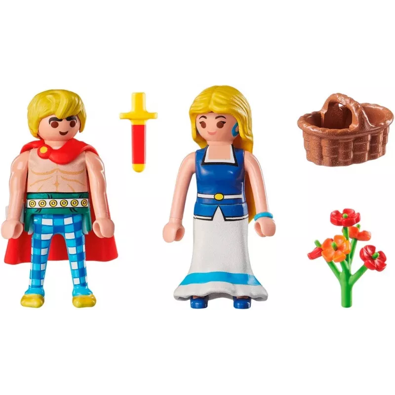 PLAYMOBIL | Asterix | Tragicomix e Falbala | Casal apaixonado do universo Asterix | Brinquedo para crianças a partir dos 5 anos | 71544