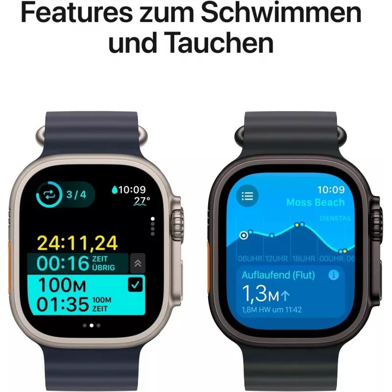 Apple Watch Ultra 2 GPS + Cellular 49mm Caixa de titânio preta com preto