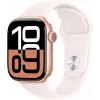 APPLE Watch Series 10 GPS 42 mm Caixa de alumínio Rosé gold com bracelete desportiva rosa claro - S/M