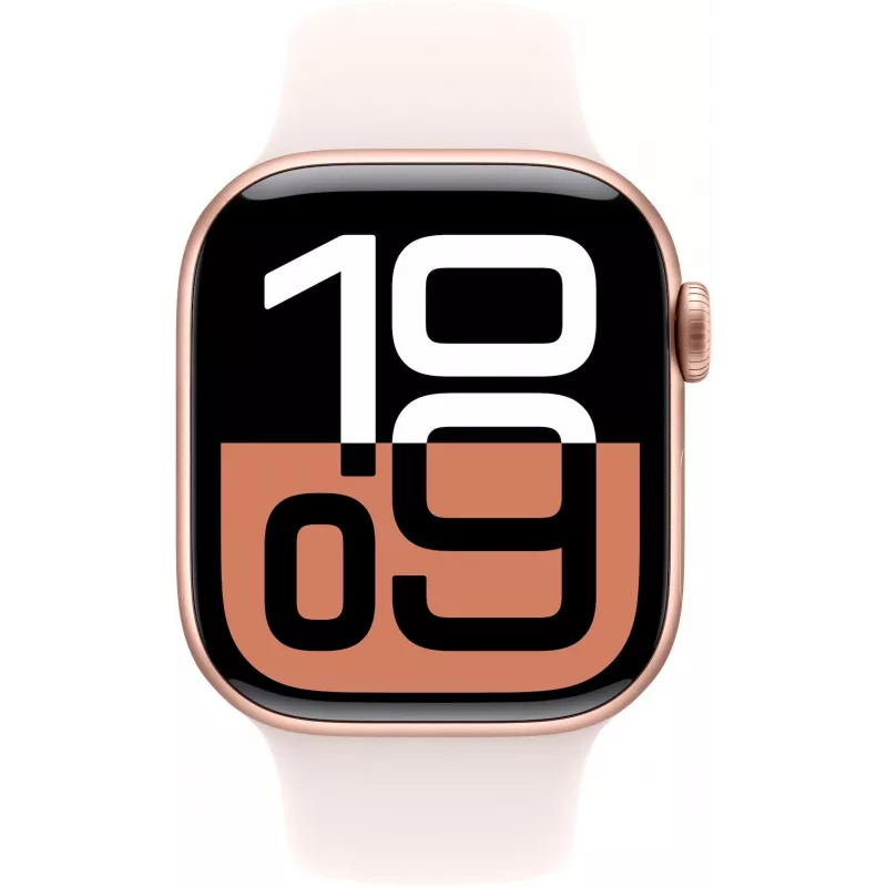 APPLE Watch Series 10 GPS 42 mm Caixa de alumínio Rosé gold com bracelete desportiva rosa claro - S/M