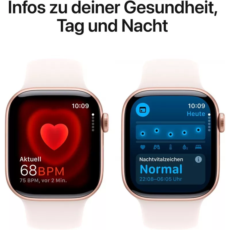 APPLE Watch Series 10 GPS 42 mm Caixa de alumínio Rosé gold com bracelete desportiva rosa claro - S/M