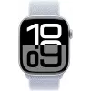 APPLE Watch Series 10 GPS 46 mm Caixa de alumínio prateado com bracelete desportiva Blue Cloud