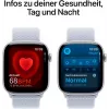 APPLE Watch Series 10 GPS 46 mm Caixa de alumínio prateado com bracelete desportiva Blue Cloud