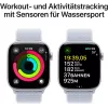 APPLE Watch Series 10 GPS 46 mm Caixa de alumínio prateado com bracelete desportiva Blue Cloud