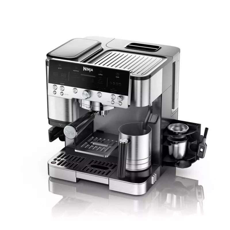 Máquina de café expresso Ninja ES601EU — depósito de água de 2 L, capacidade para 1 chávena, preto/aço inoxidável