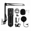 Microfone para PC com fios MEDIA-TECH MT397K com entrada XLR, suporte de mesa, cabo de 2,4 m, 20–20000 Hz, sensibilidade -32 dB