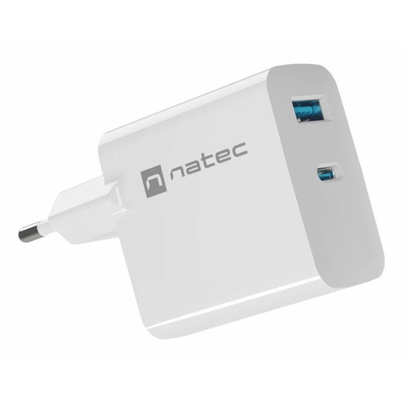 Carregador para dispositivos móveis NATEC NUC-2144 universal, branco, CA, carregamento rápido, interior