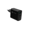 Carregador com fios para dispositivos móveis NATEC NUC-2143, 45 W, USB-C PD 3.0 + USB-A QC 3.0, 110–240 V, preto