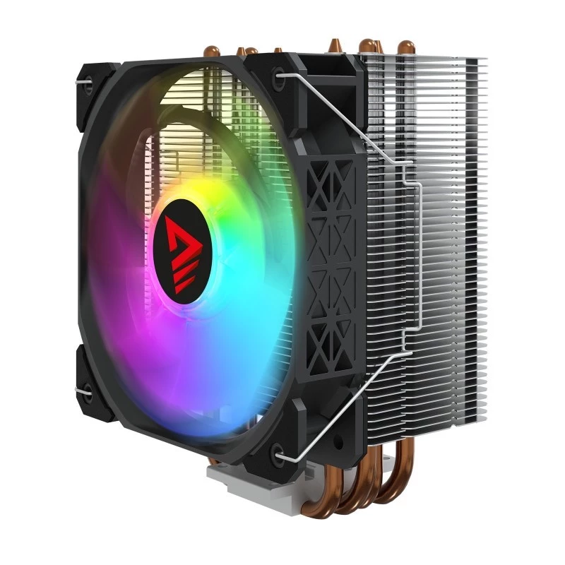 Dissipador de CPU SAVIO SAVGCOVORTEXX2ARGB com 4 heatpipes, ventoinha ARGB de 120 mm, preto