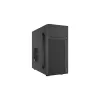 Caixa de PC NATEC Helix Mini Tower preto — microATX/Mini-ITX, 3×3,5 polegadas + 5×2,5 polegadas, GPU 33 cm, ligações USB-C/USB-A