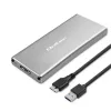 Caixa de alumínio QOLTEC 51833 para SSD M.2, SATA para USB 3.0, suporta até 2 TB
