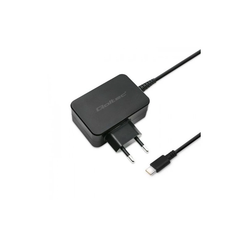 Carregador móvel QOLTEC 51024 – Carregador universal AC de interior, 65 W PD, 20 V/3,25 A, cabo de 1,2 m, preto