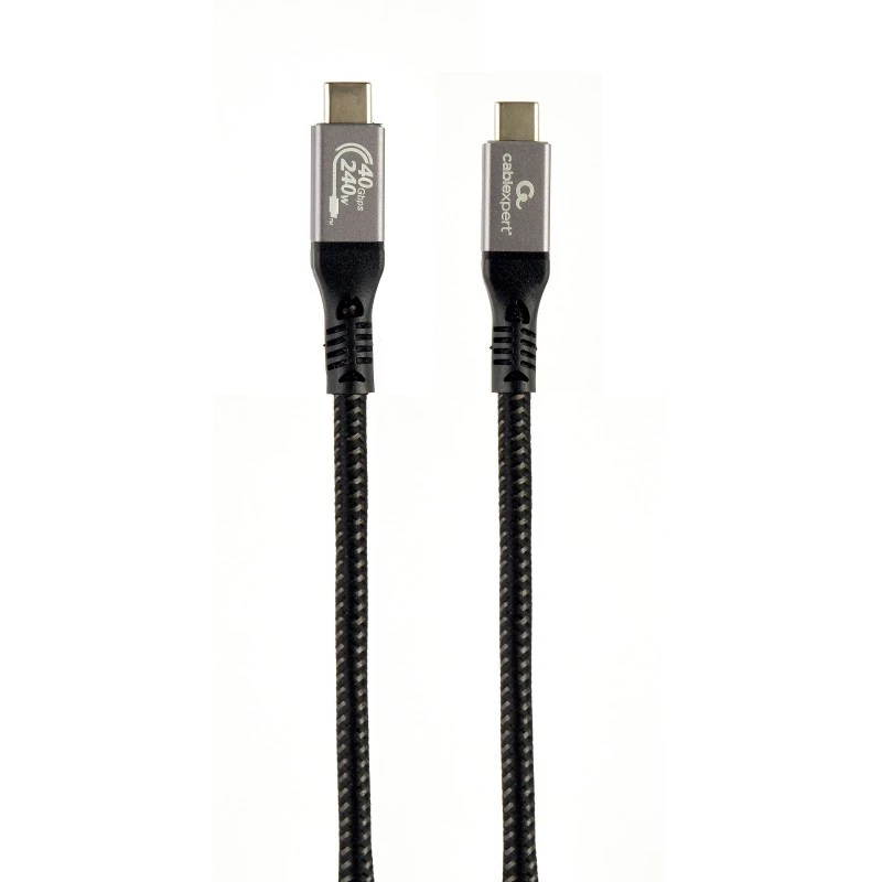 Cabo USB-C para USB-C GEMBIRD CCBP-USB4-CMCM240 1,5 m, USB4 Gen 3x2, 40 Gbit/s, 240 W, preto