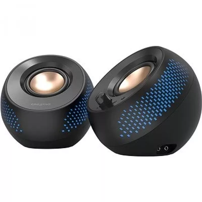 Altifalantes para computador CREATIVE Pebble X 2.0 USB-C com iluminação RGB ajustável, Bluetooth 5.3, áudio USB, até 15 W RMS para PC e Mac