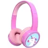 Denver BTH-106P auscultadores over-ear para crianças, com fio e sem fios (Bluetooth), rosa