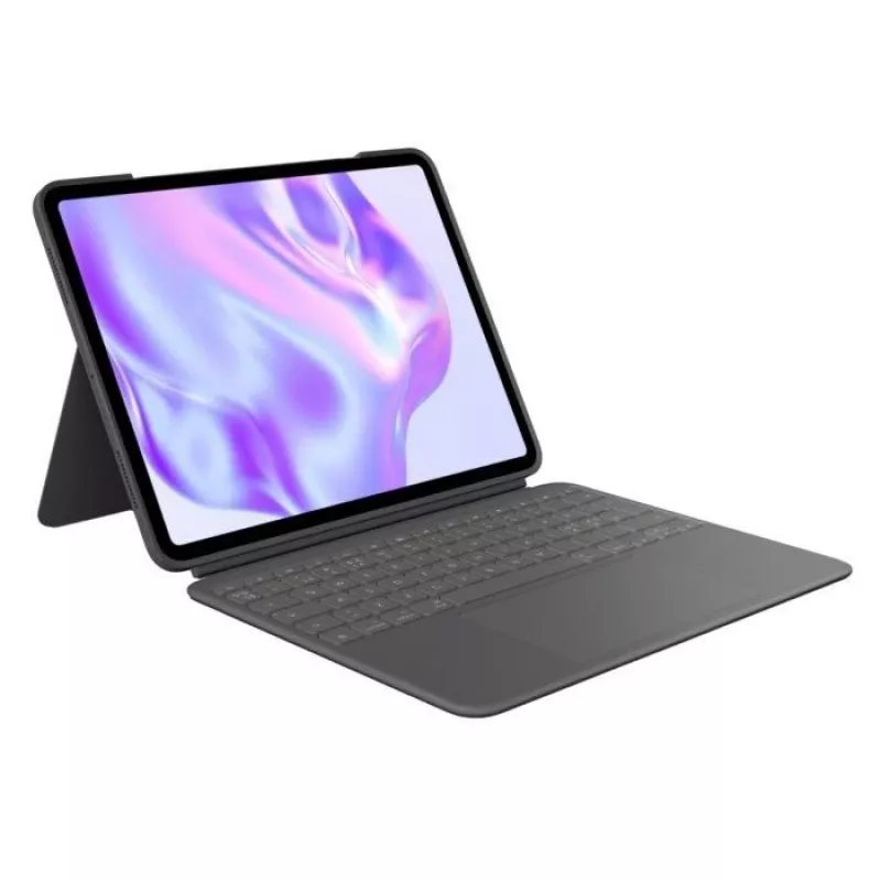 Logitech Combo Touch - Teclado e capa folio - com trackpad - retroiluminado - Apple Smart connector - QWERTY - Nórdico (Dinamarquês/Finlandês/Norueguês)