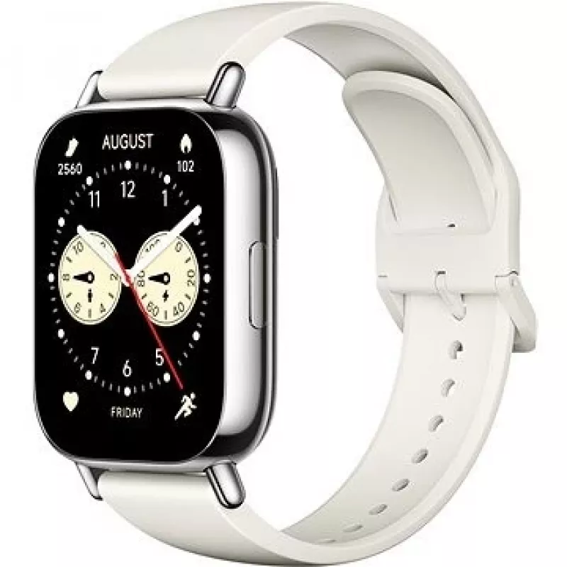 Smartwatch Xiaomi Redmi Watch 5 Lite — 1,96 polegadas AMOLED, GPS, 470 mAh, caixa dourada, bracelete TPU branca