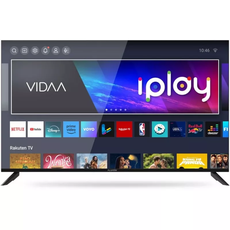 Allview 50iPlay6200-U Smart TV de 50 polegadas, 4K Ultra HD 3840 x 2160, D-LED, HDR10, VIDAA, Wi-Fi, Bluetooth