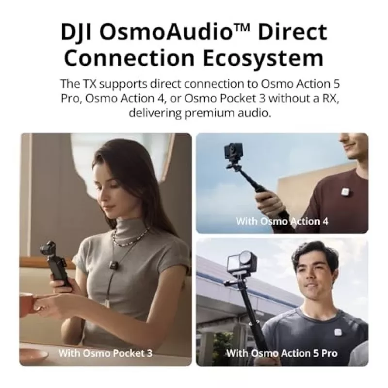 DJI Mic Mini (2 TX + 1 RX + estojo de carregamento) kit de microfone sem fios - cinzento escuro