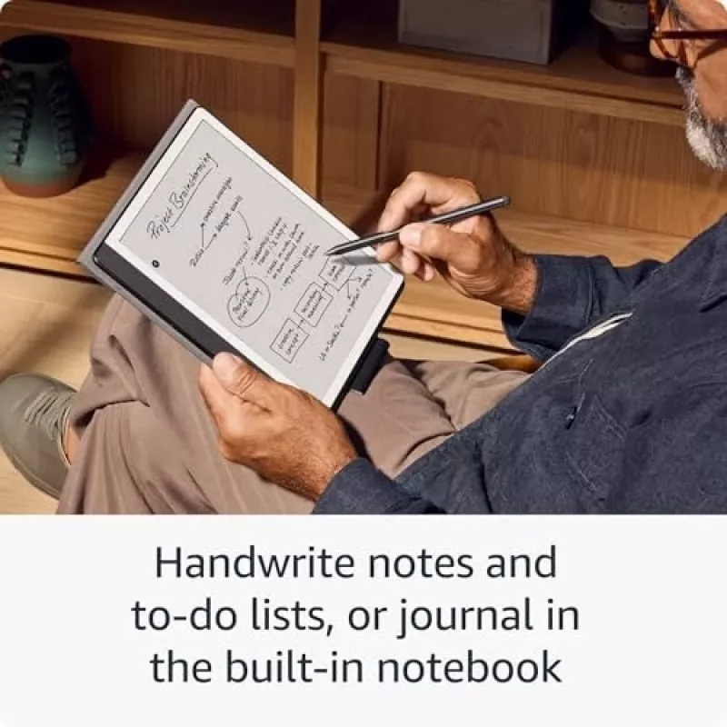 Ebook New Kindle Scribe - lançamento 2024 10.2 sem reflexos 64GB Wi-Fi (sem anúncios no ecrã de bloqueio) com Premium Pen Tungsten