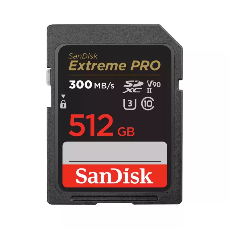 SanDisk Extreme Pro - cartão de memória flash - 512 GB - Video Class V90 / UHS-II U3 / Class10 - SDXC UHS-II