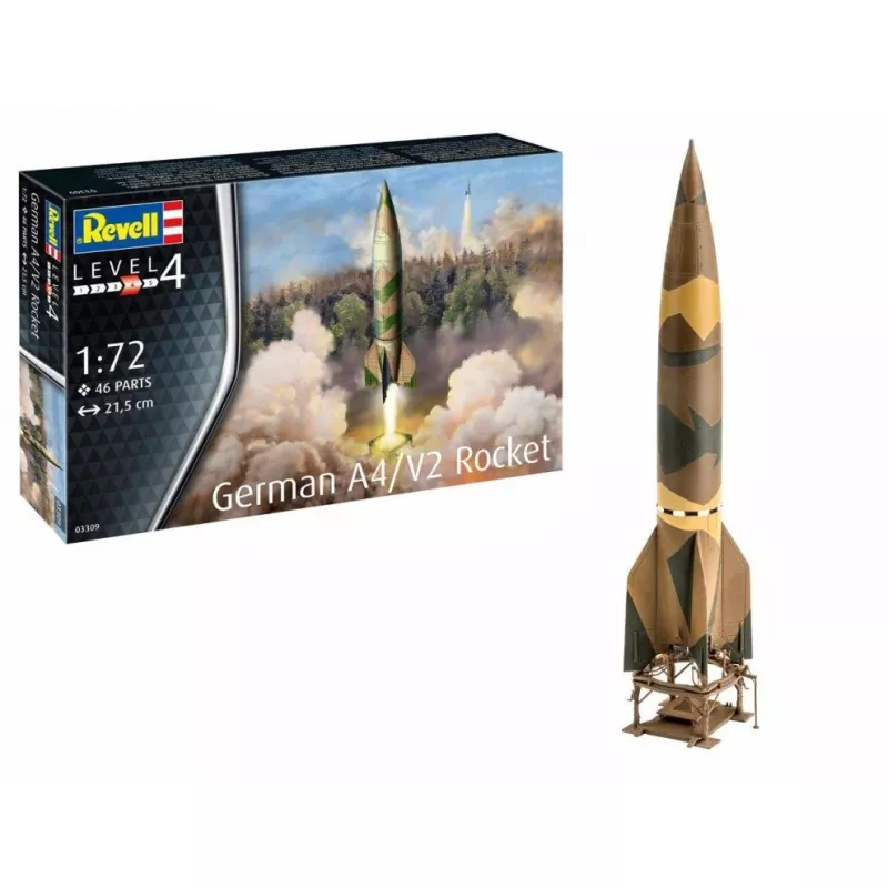 Maquete plástica REVELL foguetão A4/V2, escala 1:72, peças de modelo para exposição