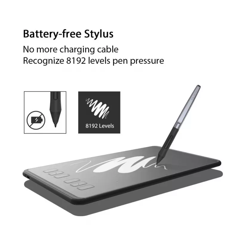 HUION H640P mesa digitalizadora 5080 lpi 160 x 99 mm USB preto