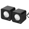 Altifalantes para PC 2 vias Audiocore AC870 B — 3 W RMS, alimentação USB com fios, entrada de 3,5 mm, 2.0 canais