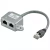 Wentronic Goobay Divisor de cabo (Network Doubler), adaptador em Y CAT - Cablagem 2 x CAT 5 Ethernet, blindado (68908)