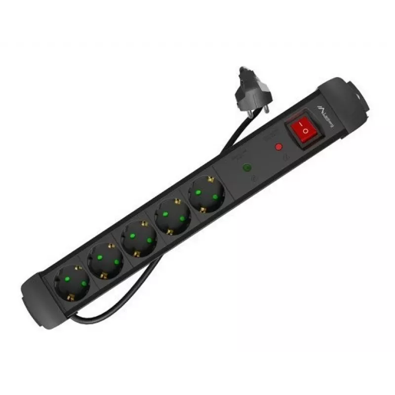 Régua de tomadas Lanberg SP1-05F-0150-BK 1,5 m 5 tomadas AC interior preto