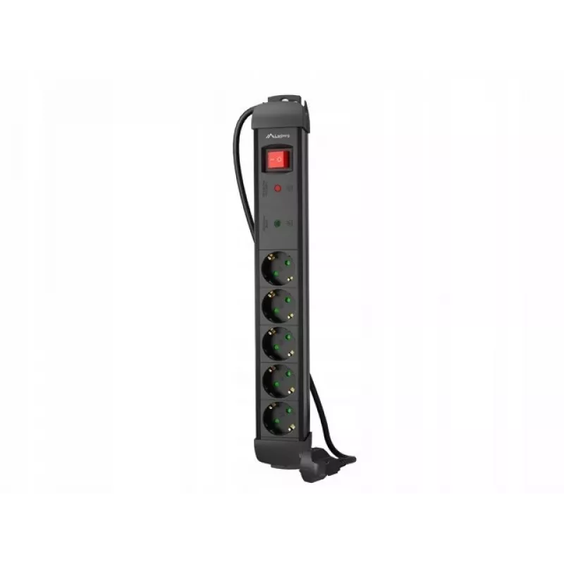 Extensão elétrica Lanberg SP1-05F-0300-BK 3 m 5 tomadas AC interior preto