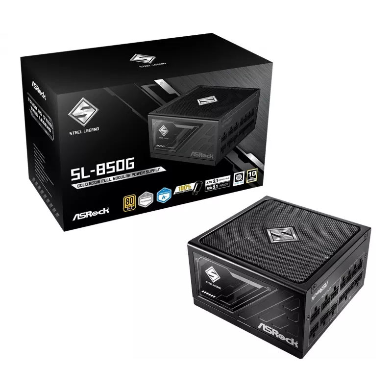 Fonte de alimentação ASRock SL-850G Steel Legend 850 W 20+4 Pin ATX ATX B