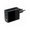 Carregador Gembird TA-UC-PDQC30LCD-BK-02 para dispositivos móveis universal preto AC carregamento rápido interior