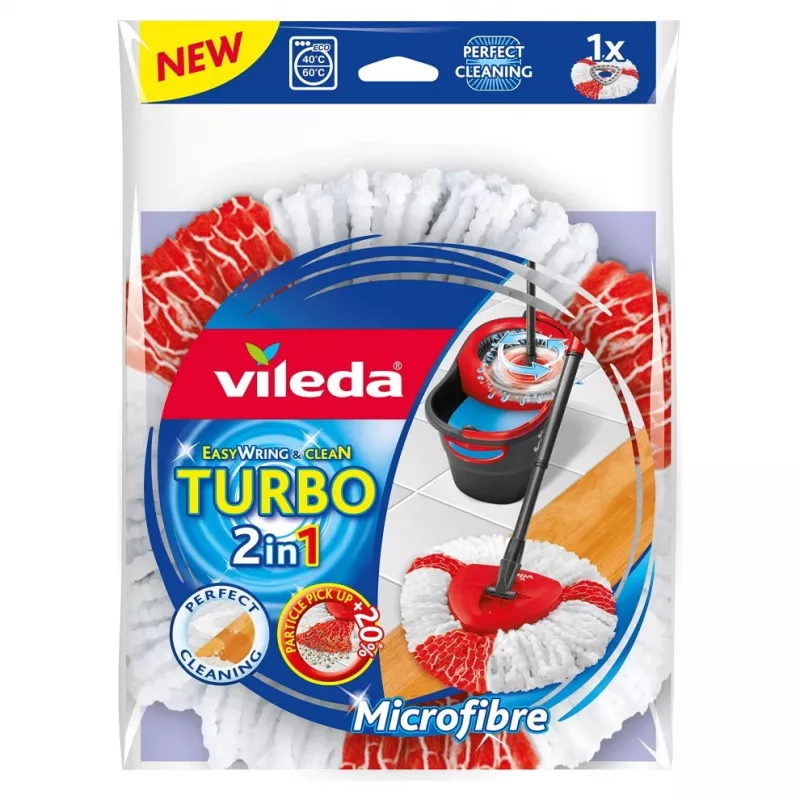 Cabeça de esfregona Vileda Turbo 2in1 vermelho branco