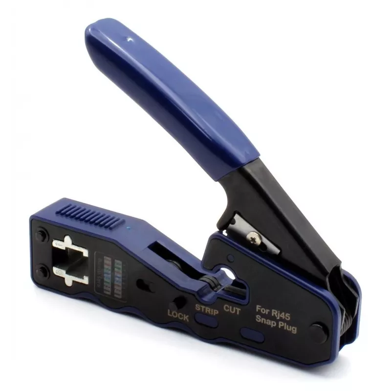 Alicate de cravar fichas pass-through RJ45 (8P8C) cat.5e/cat.6