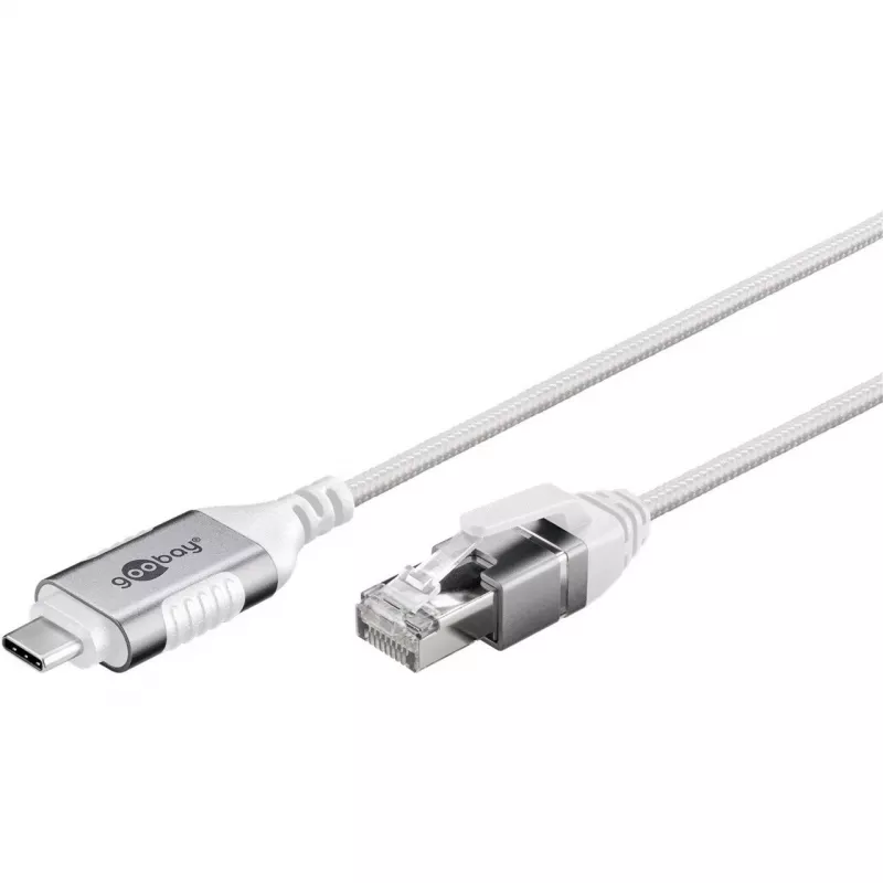 Cabo Ethernet Goobay USB-C 3.1 para RJ45 fino 1 m - liga router, modem (74385)