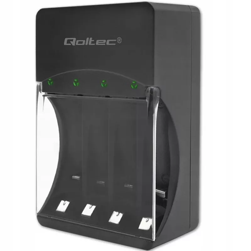Carregador de pilhas QOLTEC 50653 para pilhas Ni-MH AAA (R03) e AA (R6), entrada 220–240 V, saída 1,2 V