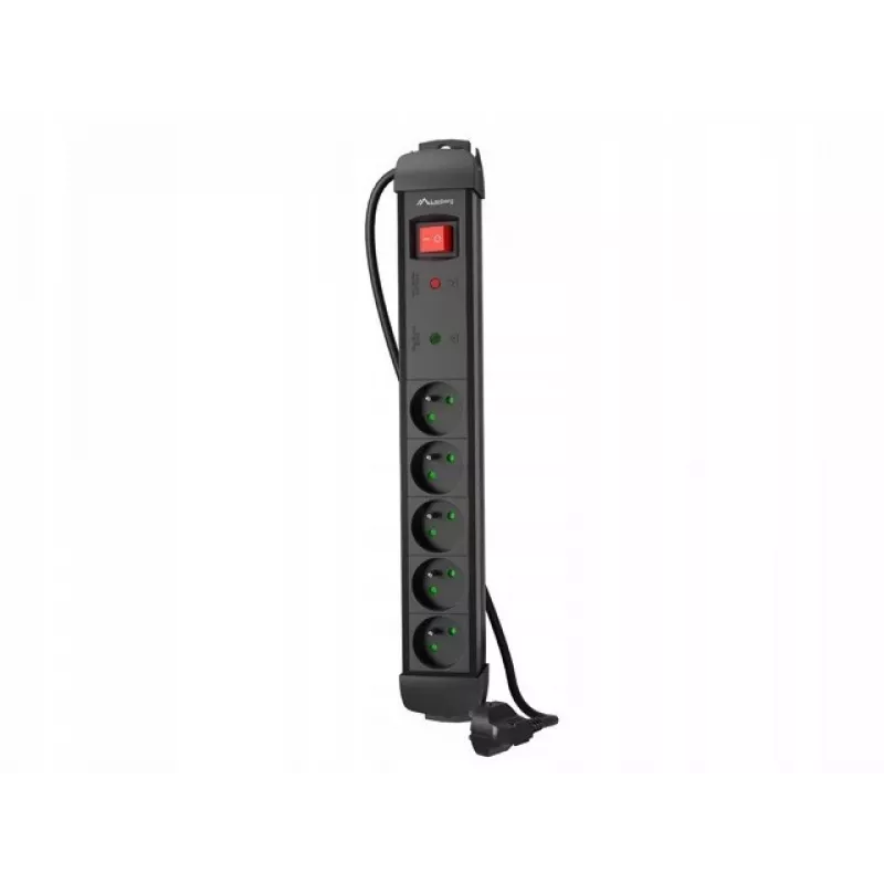 Régua de tomadas LANBERG SP1 1,5 m – 5x tomadas PL, preto