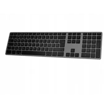 Teclado sem fios Matias FK418BTLB-UK — alumínio, retroiluminado, Space Gray