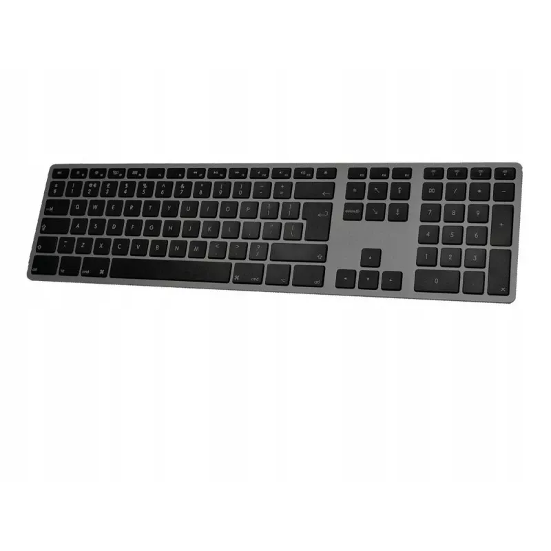Teclado sem fios Matias FK418BTLB-UK — alumínio, retroiluminado, Space Gray
