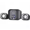 Altifalantes de secretária 2.1 DEFENDER V13 — 11 W RMS (6 W satélites, 5 W subwoofer), alimentação USB, entrada de 3,5 mm, preto