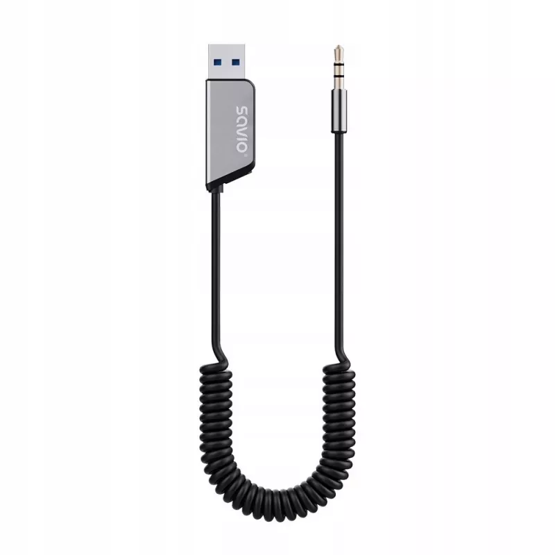 Savio TR-16 transmissor adaptador AUX com função mãos-livres, Bluetooth 5.3, Google Assistant/Siri