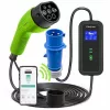 Carregador móvel para carro elétrico Qoltec ajustável 2em1 Type2 | 7kW | 230V | CEE 3 PIN | Wi-Fi | LCD | portátil | wallbox | 5m