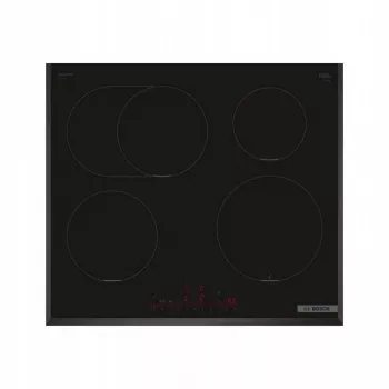 Placa de indução Bosch PIF651HC1E, 60 cm, 4 zonas, controlo tátil, preta, 7400 W de potência de ligação