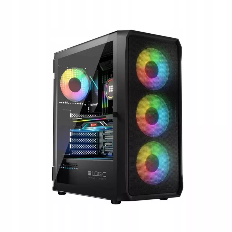 Caixa LOGIC CONCEPT Portos ARGB ATX Mid-Tower, preto