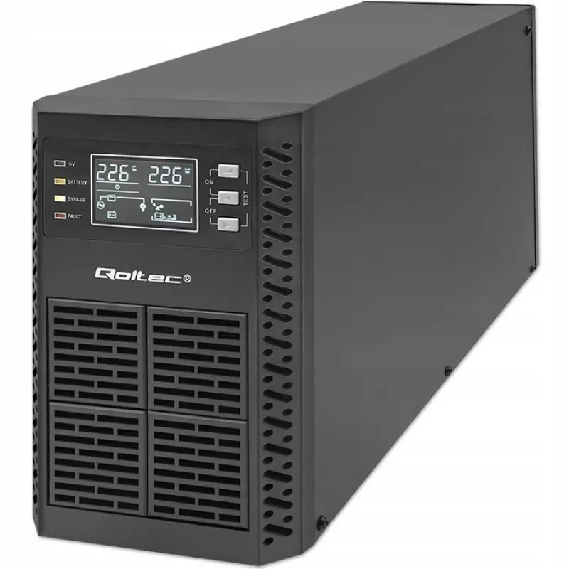 Qoltec 52281 UPS (fonte de alimentação ininterrupta) dupla conversão (Online) 2 kVA 2000 W 3 saídas AC