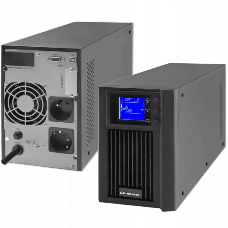 Unidade de alimentação ininterrupta QOLTEC 53981 On line 2kVA, capacidade 2000 VA