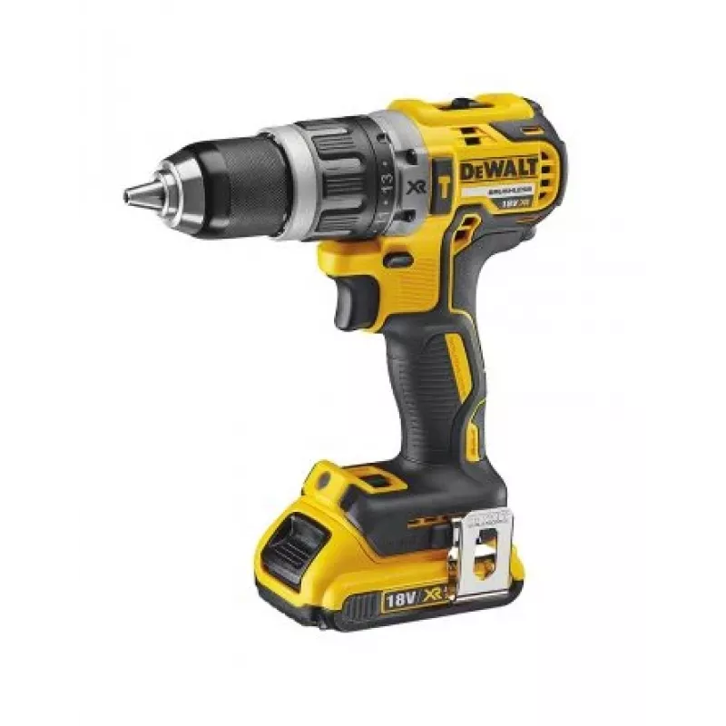 Parafusadeira a bateria DeWalt DCD796D2-QW 18V Li-Ion, 2x2Ah, Mandril de aperto rápido 13 mm, função de perfuração com impacto, 1,6 kg